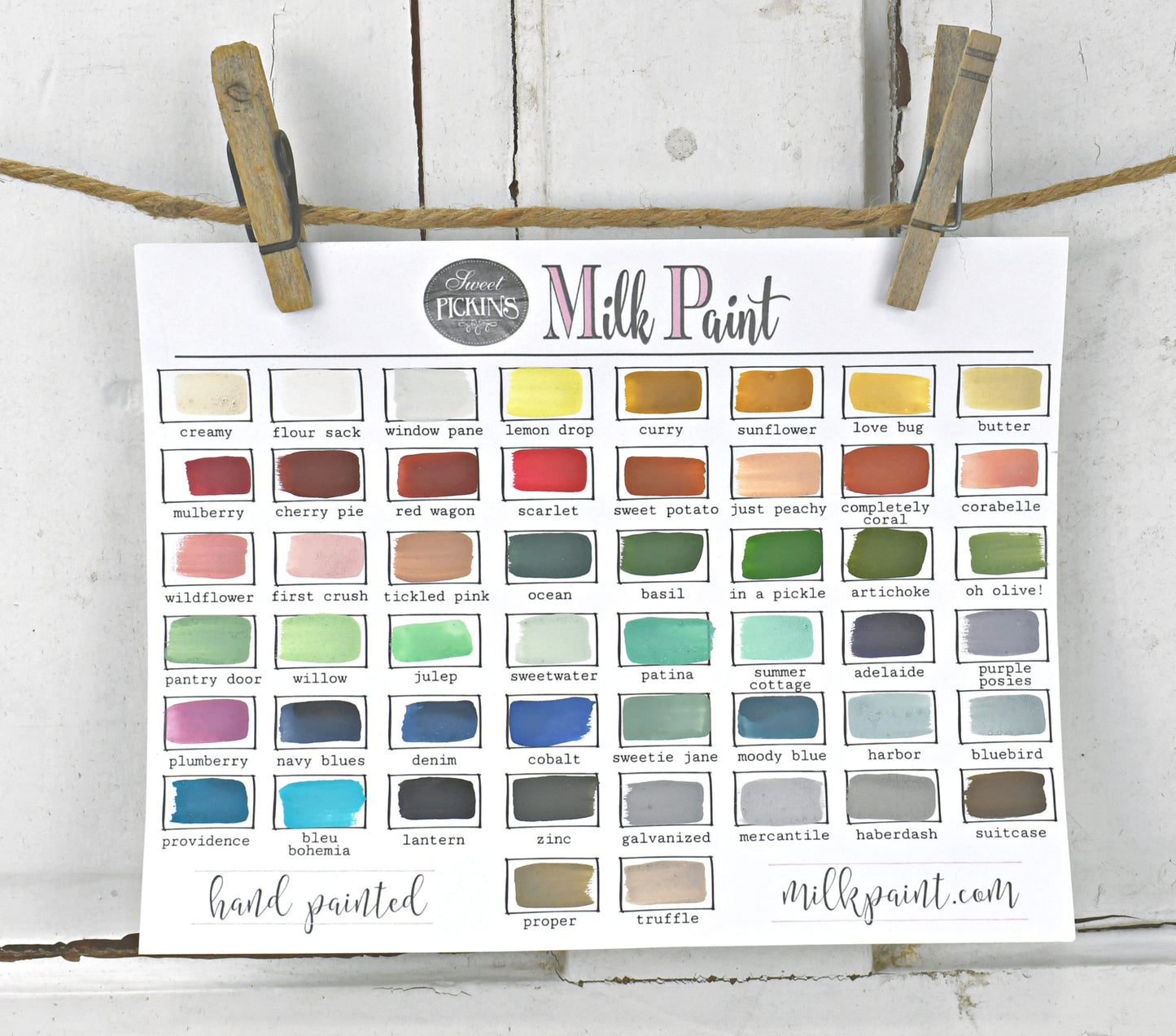 Hand Painted Color Chart
