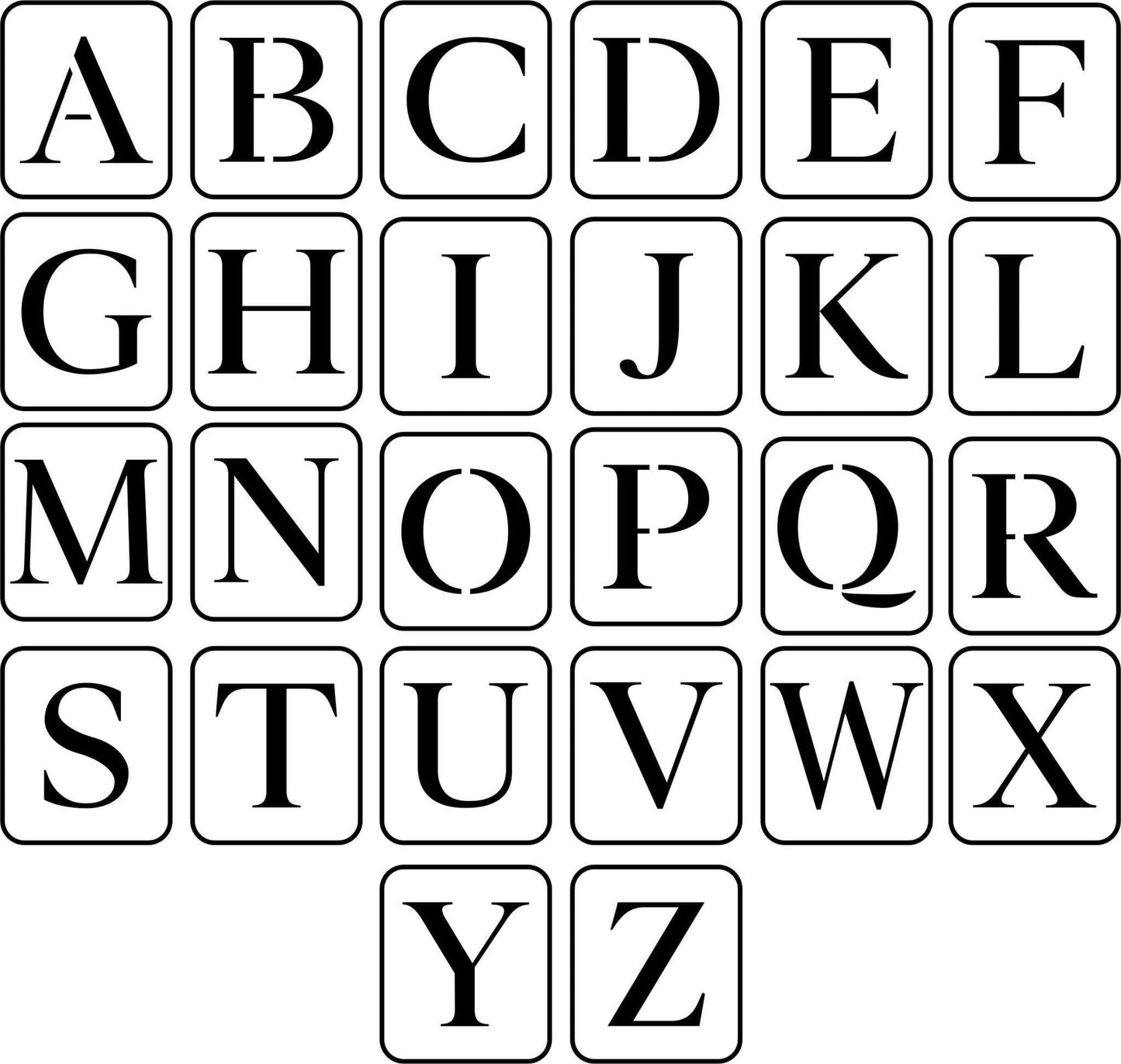 Uppercase Letters | JRV Stencils